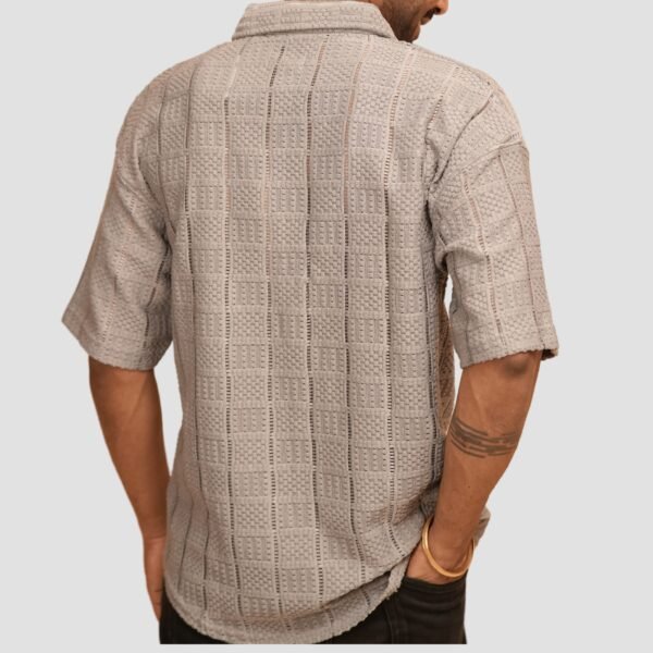 Charcoal Grey Relaxed Fit Lyocell Shirt for Men – KASH Casual Collared Shirt - Image 5