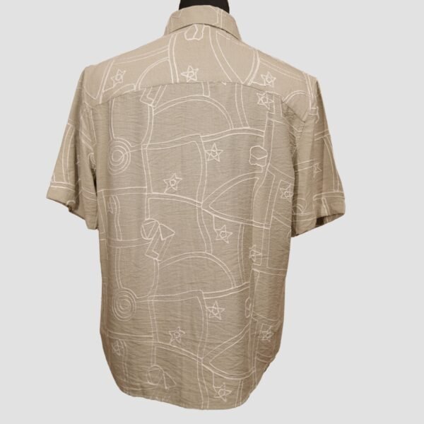 KASH Pista Green Cosmic Sketch Shirt – Men’s Casual Cotton Shirt - Image 4