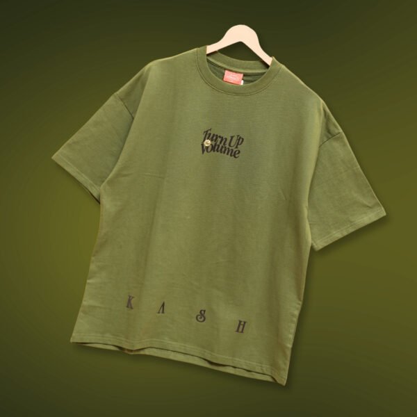 TURN UP – Olive Oversized Tee | 240 GSM