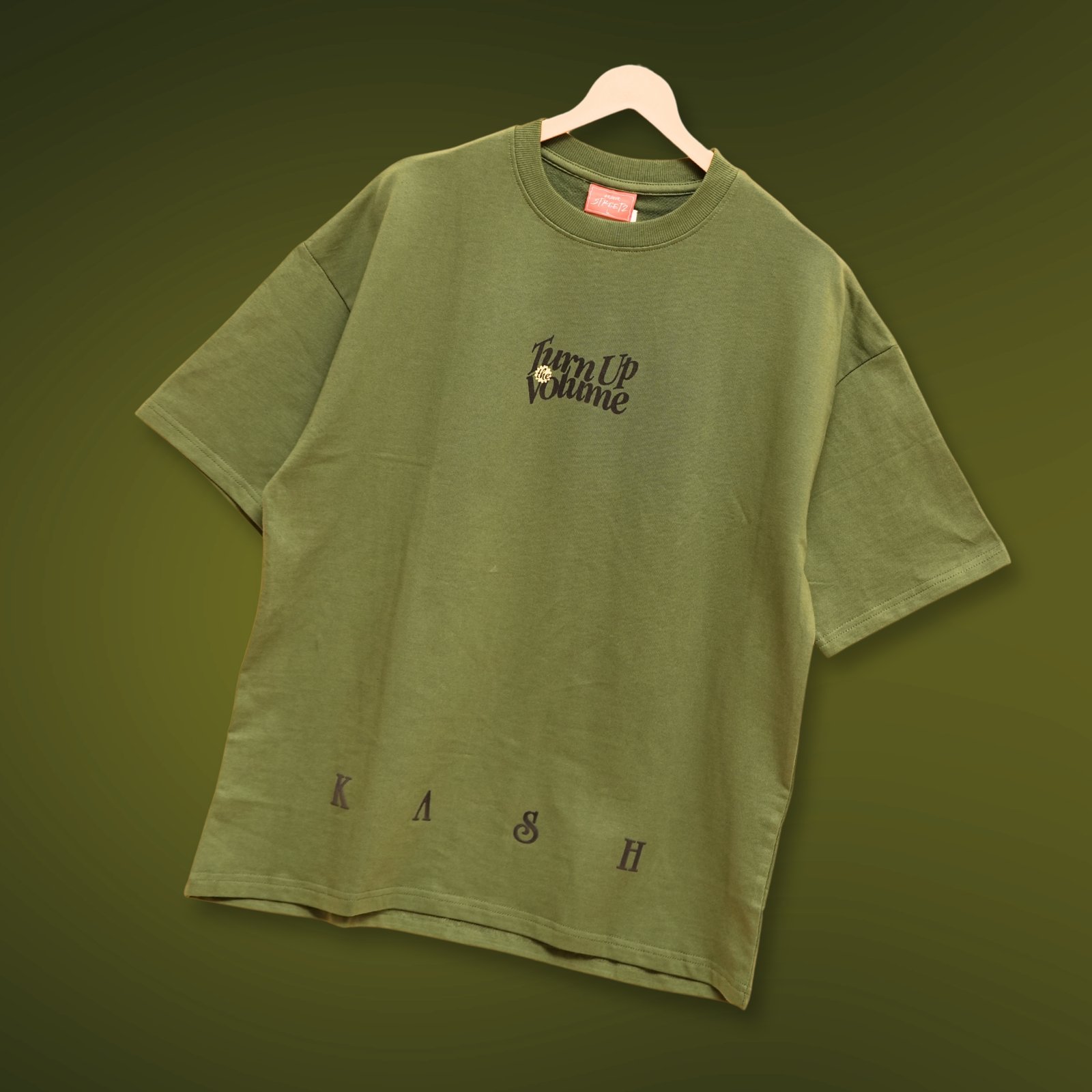 TURN UP – Olive Oversized Tee | 240 GSM