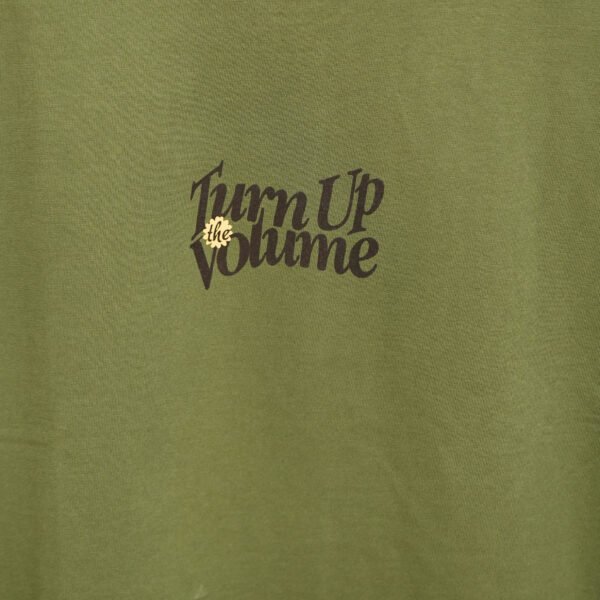TURN UP – Olive Oversized Tee | 240 GSM - Image 2