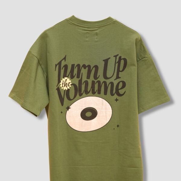 TURN UP – Olive Oversized Tee | 240 GSM - Image 4