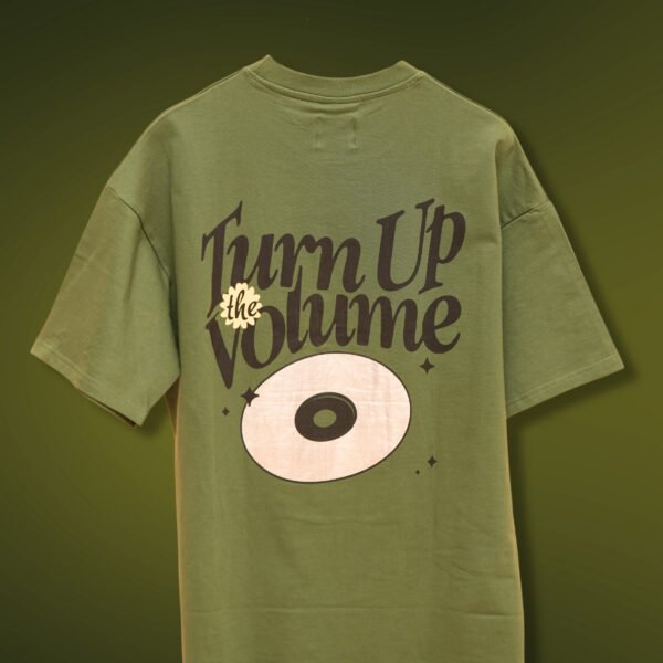 TURN UP – Olive Oversized Tee | 240 GSM - Image 3