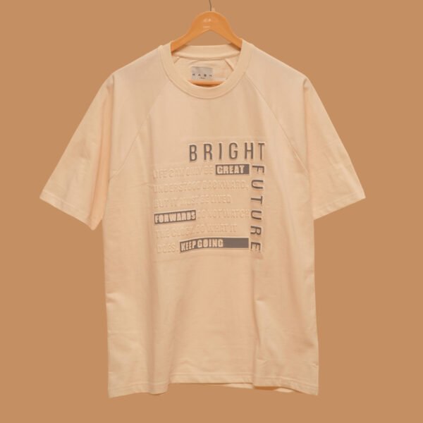 BRIGHT FUTURE – Cream Oversized Tee | 240 GSM