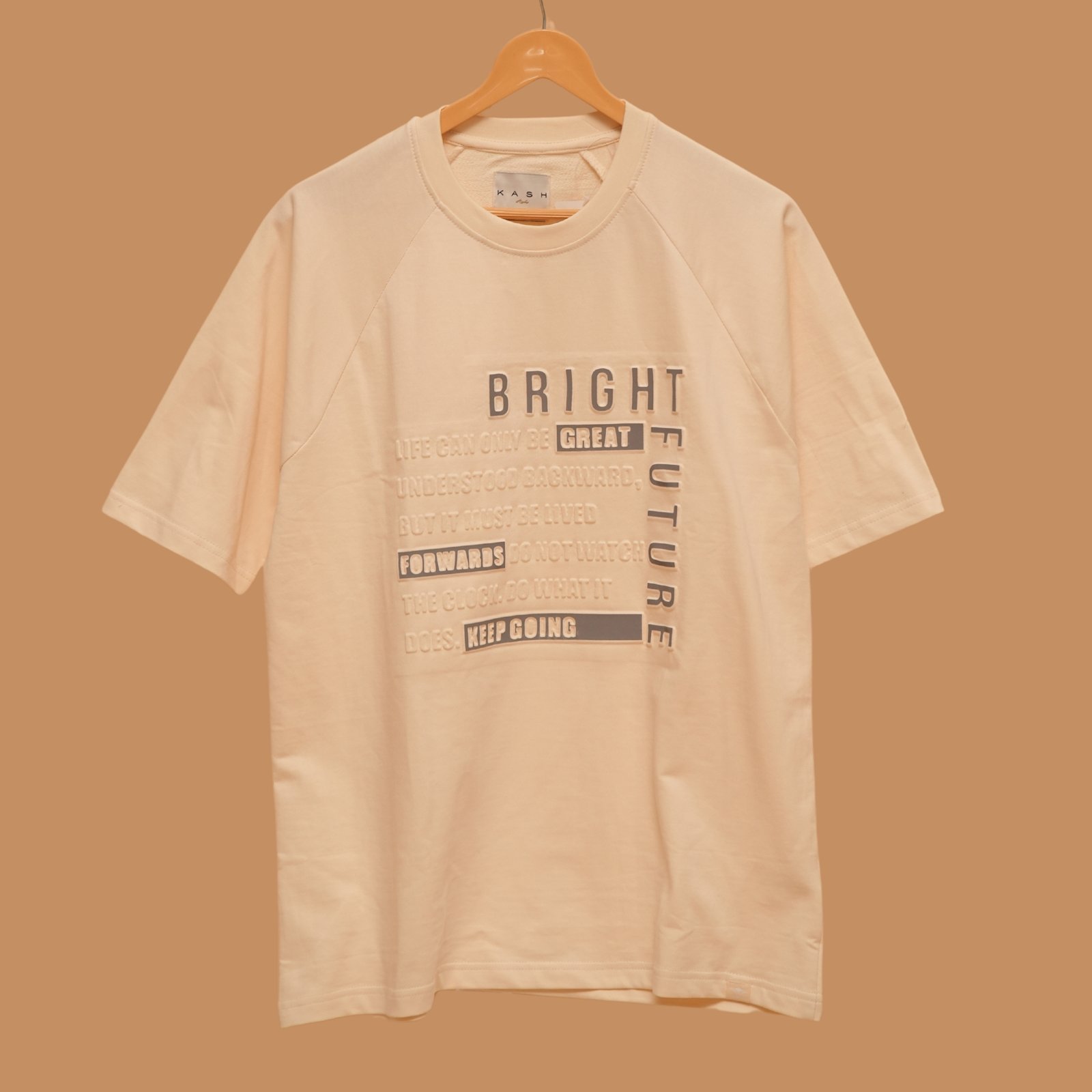 BRIGHT FUTURE – Cream Oversized Tee | 240 GSM