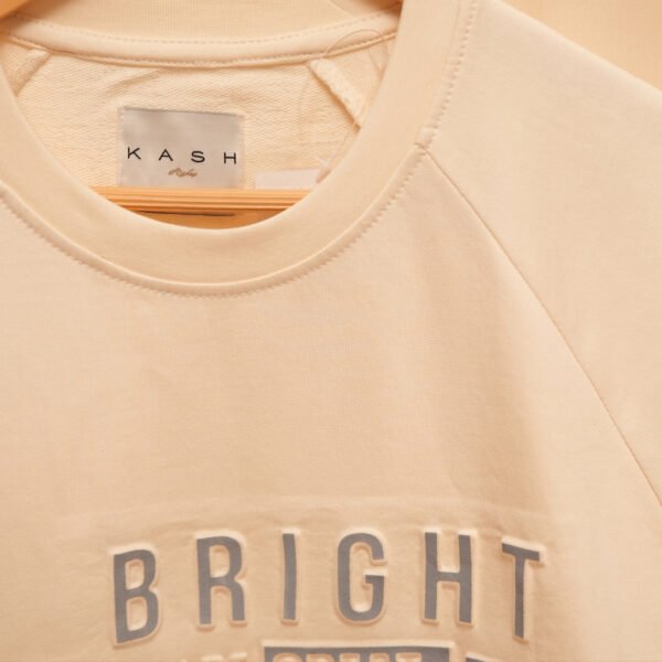 BRIGHT FUTURE – Cream Oversized Tee | 240 GSM - Image 3