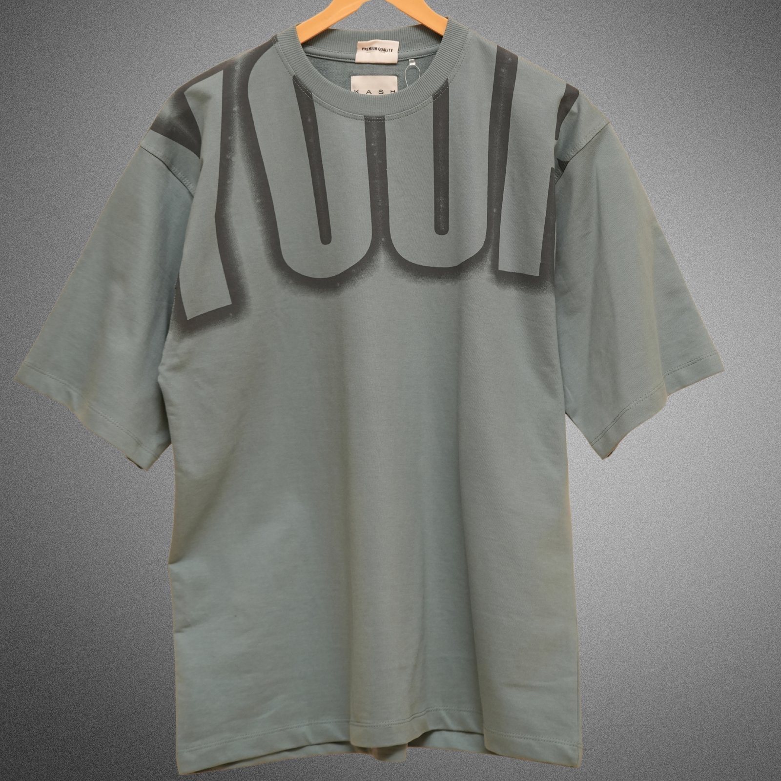 KASH YOUR Riches Oversized T-Shirt – Misty Sage | Bold Typography | 240 GSM Premium Cotton | Streetwear Essential