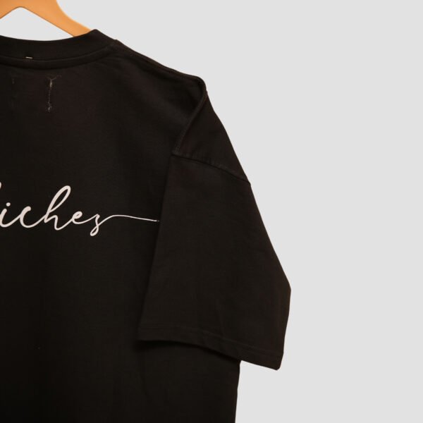 KASH TIME’S UP Oversized Black T-Shirt | Bold White Typography | 240 GSM Heavyweight Cotton Streetwear Tee - Image 2