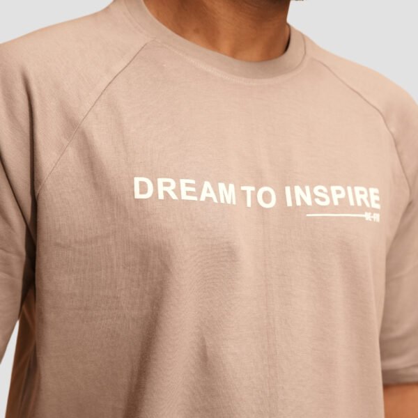 KASH DREAM TO INSPIRE Oversized Grey T-Shirt | 240 GSM Premium Cotton | Motivational Slogan Tee for Men & Women - Image 4