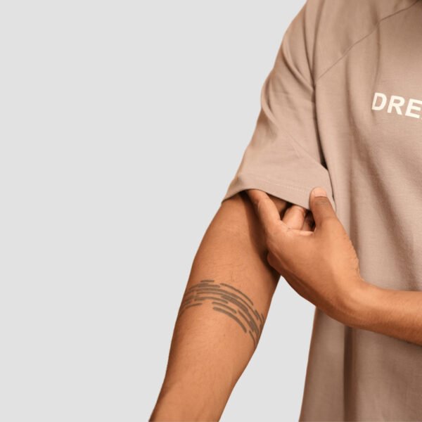KASH DREAM TO INSPIRE Oversized Grey T-Shirt | 240 GSM Premium Cotton | Motivational Slogan Tee for Men & Women - Image 5