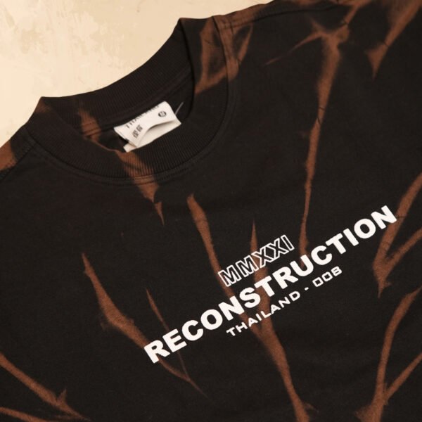 KASH Reconstruction Oversized Black Tie-Dye T-Shirt for Men & Women | Streetwear Graphic Tee | Heavyweight Cotton | Front & Back Print - Image 5