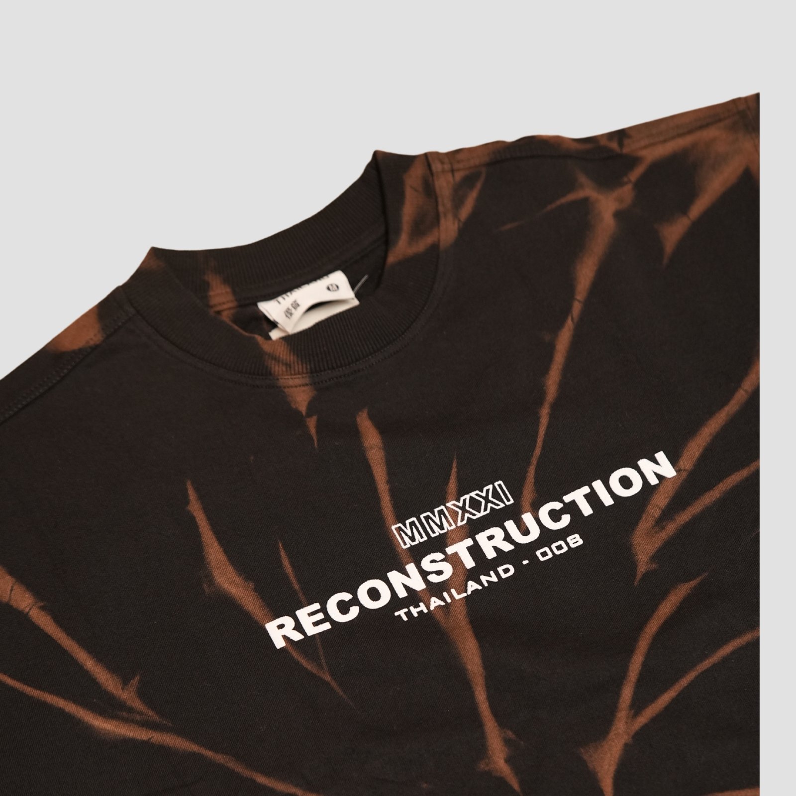 KASH Reconstruction Oversized Black Tie-Dye T-Shirt for Men & Women | Streetwear Graphic Tee | Heavyweight Cotton | Front & Back Print