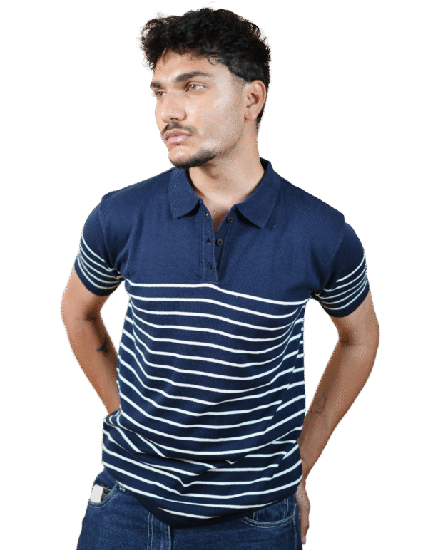 Navy Blue Knitted Polo – Club Collection by Kash